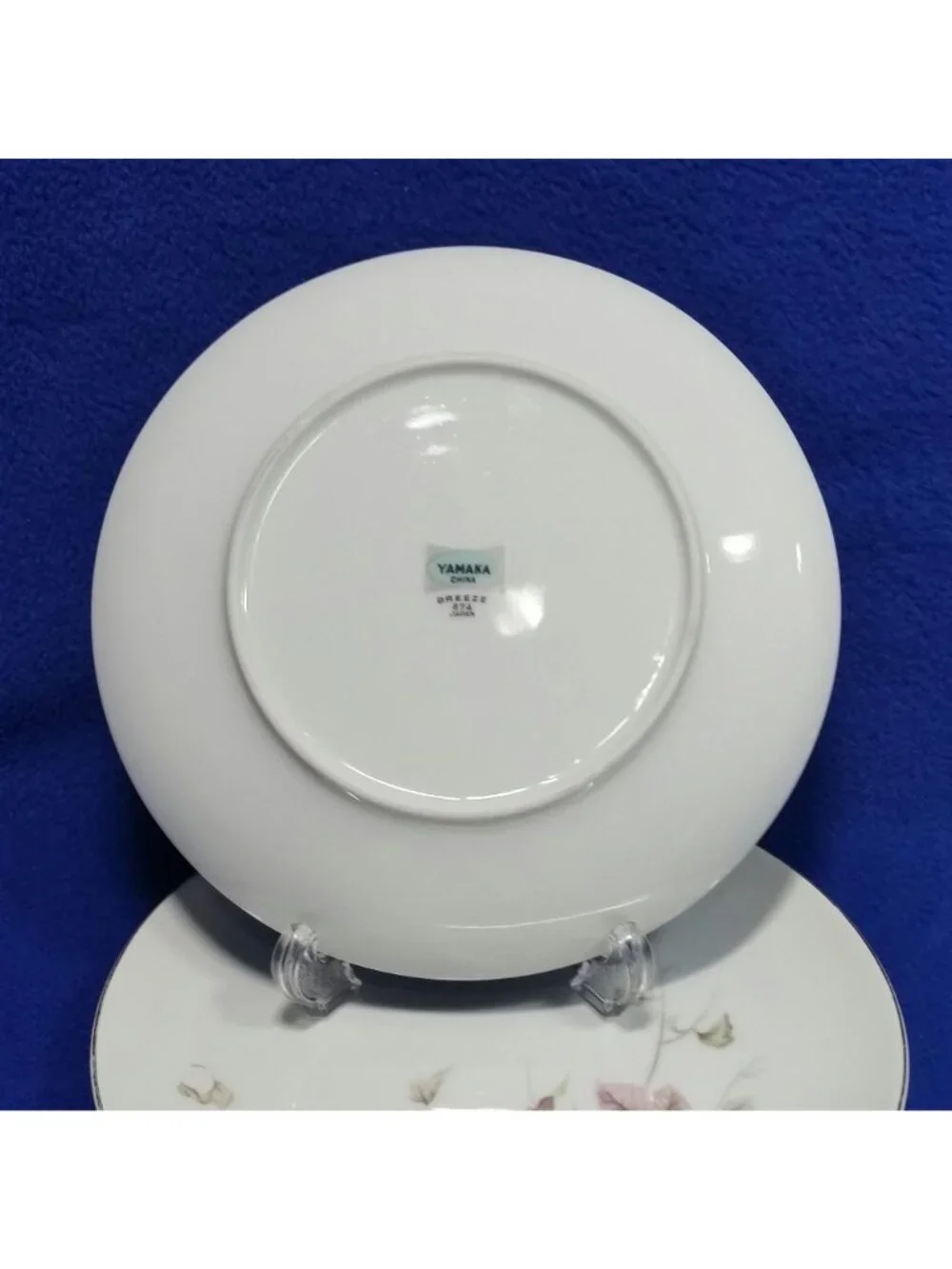 Yamaka Breeze Salad Plate Set 674 Pink Brown and Green Leaves 1950s MCM Set of 2